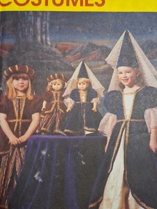 Disfraz Bata Medieval Sombrero Niñas 3 4 5 Muñeca Ropa McCalls 2383 Patrón de Costura - Imagen 1 de 6