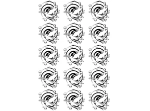 Calcomanías de vidrio fundido negras de 1 pulgada Swirl Frogs 15 piezas - Imagen 1 de 1