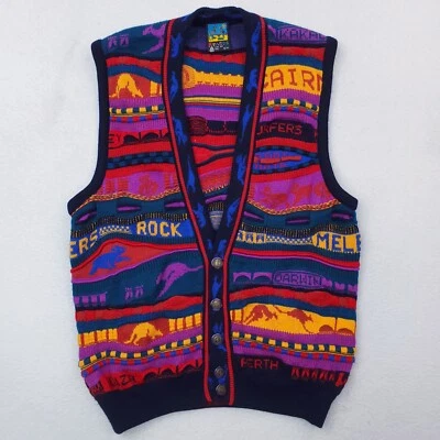 Emaroo Australia Sweater Vest Womens Medium Multicolor Down Under Coogi 90s - Image 1 of 4