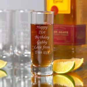 Personalised Shot Glass For Birthday Gifts Ideas Girls Men Him 18th 21st 30th - Picture 1 of 12