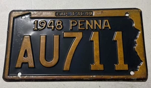 Placa de matrícula Pennsylvania 1948 estado original - Imagen 1 de 2
