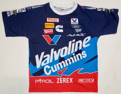 Camiseta GRANDE vintage anos 90 NASCAR Valvoline CUMMINS Mark Martin ROUSH Racing • BOM! - Imagem 1 de 4