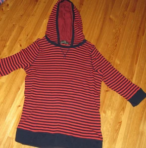 Sudadera con capucha acanalada 3/4 L-R-L LaurenSport 2X azul marino/naranja usada una vez bonita - Imagen 1 de 8