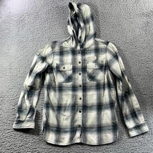 CARHARTT C LAZY U RANCH HOODED BUTTON SHIRT LONG SLEEVE YOUTH SMALL 4/6 PLAID - Picture 1 of 14