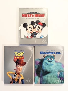 Rare Lot Disney 100th Anniversary Blu-ray Mickey & Minnie/Toy Story/Monsters Inc - Picture 1 of 20