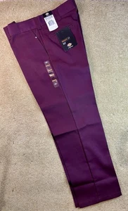 DICKIES ORIGINAL FIT 874 SKATEBOARD PANTS 36 x 30 REGULAR FIT CRANBERRY NWT HTF - Picture 1 of 11