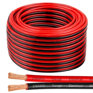 8 Gauge Wire 100 Feet, 8/2 AWG Pure Copper Wire, 8AWG 2 Conductors Red Black ... - Picture 1 of 7