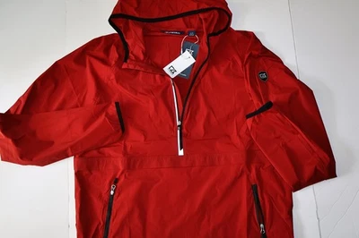 Chaqueta Pullover Popover Cutter & Buck Breaker Media Cremallera Con Capucha Roja Weathertec Nueva Foto 1 de 4