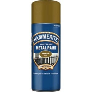 Hammerite GOLD 400ml Vernice Spray Diretta alla Ruggine Liscia Asciugatura Rapida - Foto 1 di 5