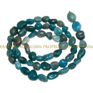 Natural Blue Apatite 8-10mm Irregular Freeform Gemstone Loose Beads 15'' Strand