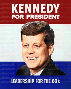 John F. Kennedy For President 60's Leadership JFK 8x10 RARE COLOR Photo 605 - Bild 1 von 1
