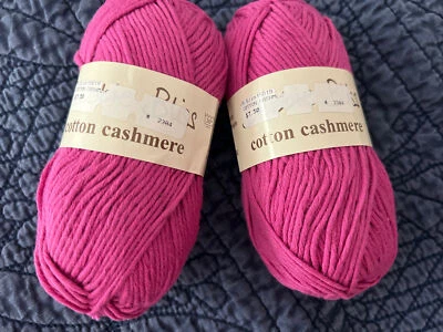 Debbie Bliss Cotton Cashmere Pink Color 15019 Yarn 95m 50g NEW 2 Skeins - Image 1 of 4