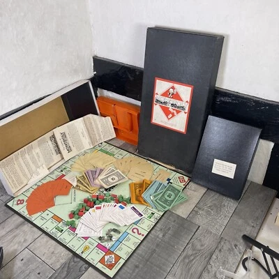 Vintage 1930 Monopoly Complete  Big Black Box Waddington Classic Complete  - Image 1 of 4