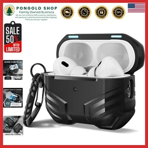 Estuche rígido de grado militar para AirPods Pro 1ª/2ª generación con llavero - negro - Imagen 1 de 9