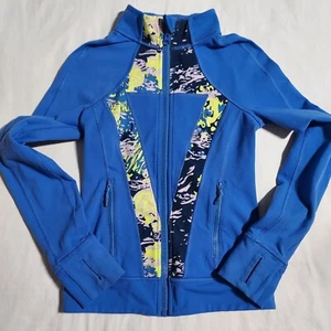 Girl's Ivivva Lululemon Size 8 Blue Full Zipper Thumb Holes Fleece Jacket - Picture 1 of 11