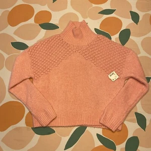 Free People Bradley Pullover 3D Knit Sweater Women’s Medium Bubblegum Pink Warm - Picture 1 of 16
