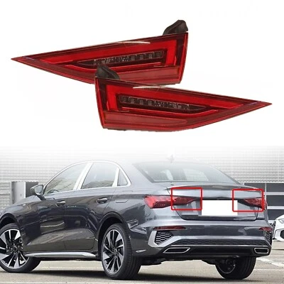 Pair LED Inner Tail Lights Assembly For Audi A3 2020-2024 Car Rear Lamp - Image 1 of 4