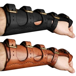 Leather Archery Arm Guard Traditional Bow Longbow Recurve Bow Forearm Protector - Picture 1 of 13