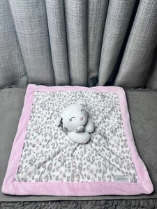 Carters White Bear Gray Cheetah Pink Satin Ruffle Rattle Security Blanket Lovey - Picture 1 of 8