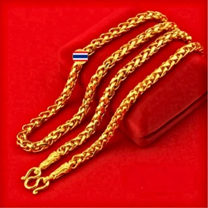 Cadena Chapado en Oro 24K Collar Colgante Amarillo Sólido Joyería Regalo 5 Baht 26" Amor - Imagen 1 de 6