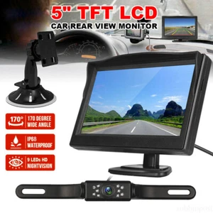 Car Backup Camera Rear View HD Parking System w/ Night Vision+5" TFT LCD Monitor - Picture 1 of 23