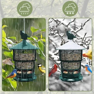 Wild Bird Feeder Squirrel Proof Metal Bird Seed for Outside Hanging 3.8lb Large - Picture 1 of 8