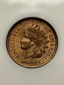 1889 Indian Head Cent MS 64 RD NGC - Picture 1 of 4