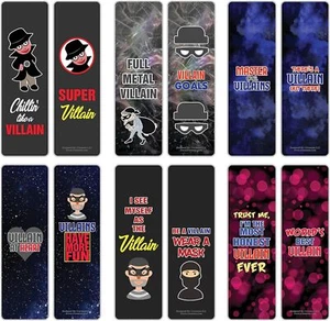 Funny Villainous Sayings Bookmarks (10-Sets X 6 Cards) - Picture 1 of 8
