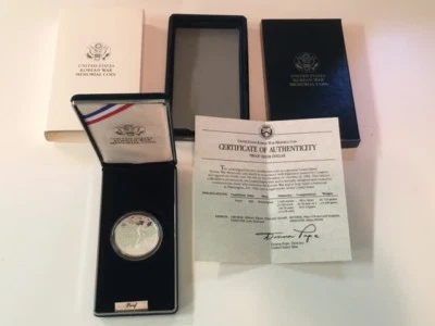 1991- US Korean War Memorial Commemorative Proof Silver Dollar from US Mint - Image 1 of 4