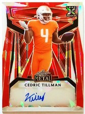Cedric Tillman 2023 Leaf Metal Draft #BA-CT2 RC Red Prizm AUTO SP# 1/2 - Browns