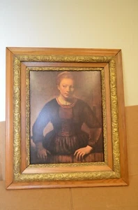 REMBRANDT YOUNG WOMAN AT AN OPEN HALF DOOR - Picture 1 of 12