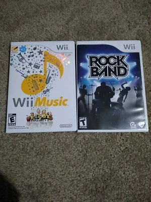 Nintendo wii 2 game bundle  Rock Band & Wii Music Tested and Works! - Image 1 of 4