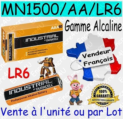 Piles LR6 AA MN1500 DURACELL - Vente aussi : CR2032 CR2025 CR2016 CR2430 CR2450