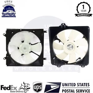 Left & Right Radiator Cooling Fan w/ A/C Condenser Fan For 2001-2005 Toyota RAV4 - Picture 1 of 13