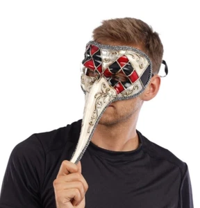 Venetian Long Nose Mask High Quality Masquerade Halloween Mens Mask Doctor - Picture 1 of 2