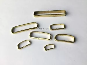 10 Flachdrahtschlaufe, D-Ring, Eisen VERMESSINGT 30mm - Bild 1 von 1