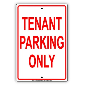 Tenant Parking Only Apartment Home Wall Art Decor Novelty Aluminum Metal Sign - Picture 1 of 1