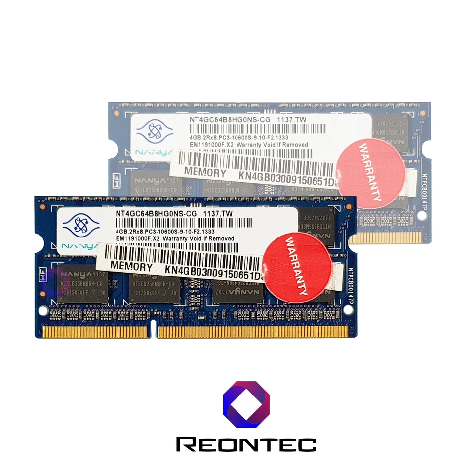 4GB LAPTOP RAM Nanya PC3 - 10600S DDR3 NT4GC64B8HG0NS-CG 2Rx8 - Bild 1 von 1