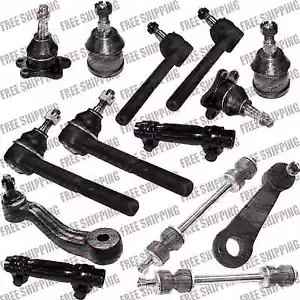 Front Tie Rod Linkages Ball Joints Sway Bar Links For Chevrolet Gmc C3500 2WD - Picture 1 of 6