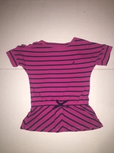 Preowned- Nautica Pink/Navy Striped Dress (Girls Size 7) - Picture 1 of 5