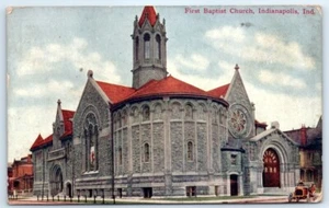 Postcard IN 1900s Indianapolis First Baptist Church N7 - Picture 1 of 2