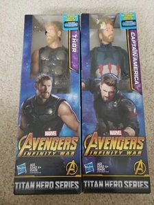 THOR & CAPTAIN AMERICA MARVEL AVENGERS INFINITY WAR TITAN HERO SERIES 12" NIP - Picture 1 of 2