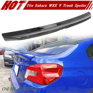 15-21 Fit FOR SUBARU WRX STI 4th Sedan V Trunk Boot Spoiler Carbon - Picture 1 of 5