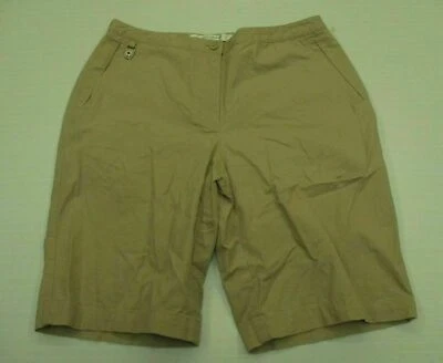 Pantalones Cortos Para Mujer LIZ CLAIBORNE #SH1495 Informales Algodón Frente Plano Tostado Foto 1 de 4