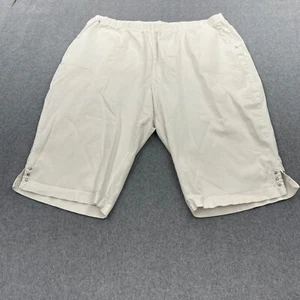 Quacker Factory Shorts Womens 2X Ivory Pull On Bermuda Comfort Mature READ - Picture 1 of 12