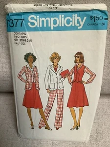 Chaqueta Chaleco Falda Pantalones Simplicity Patrón Costura 7377 Talla 22 1/2 y 24 1/2 Sin Cortar - Imagen 1 de 2
