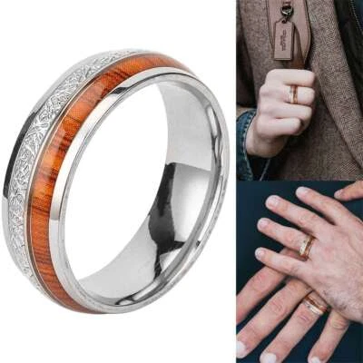 Mens Elegant Titanium Steel Wedding Band Ring 6-13 Size - Image 1 of 4