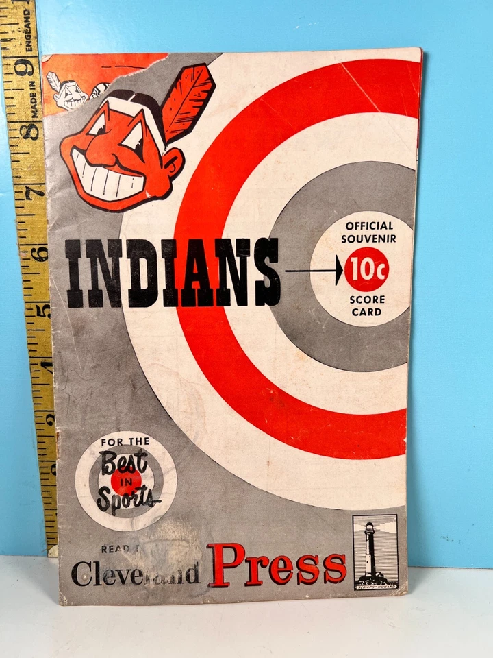 🔥 1952 Cleveland Indians Program vs Tigers Unscored Cover Tear🔥 - Image 1 of 4