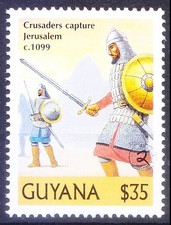 Guyana 2000 MNH, millennium, 1099 Christian Crusaders Capture Jerusalem