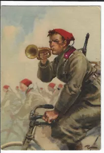 Italienische Mussolini Propaganda Postkarte I Centenario Dei Bersaglieri 1936 - Bild 1 von 2
